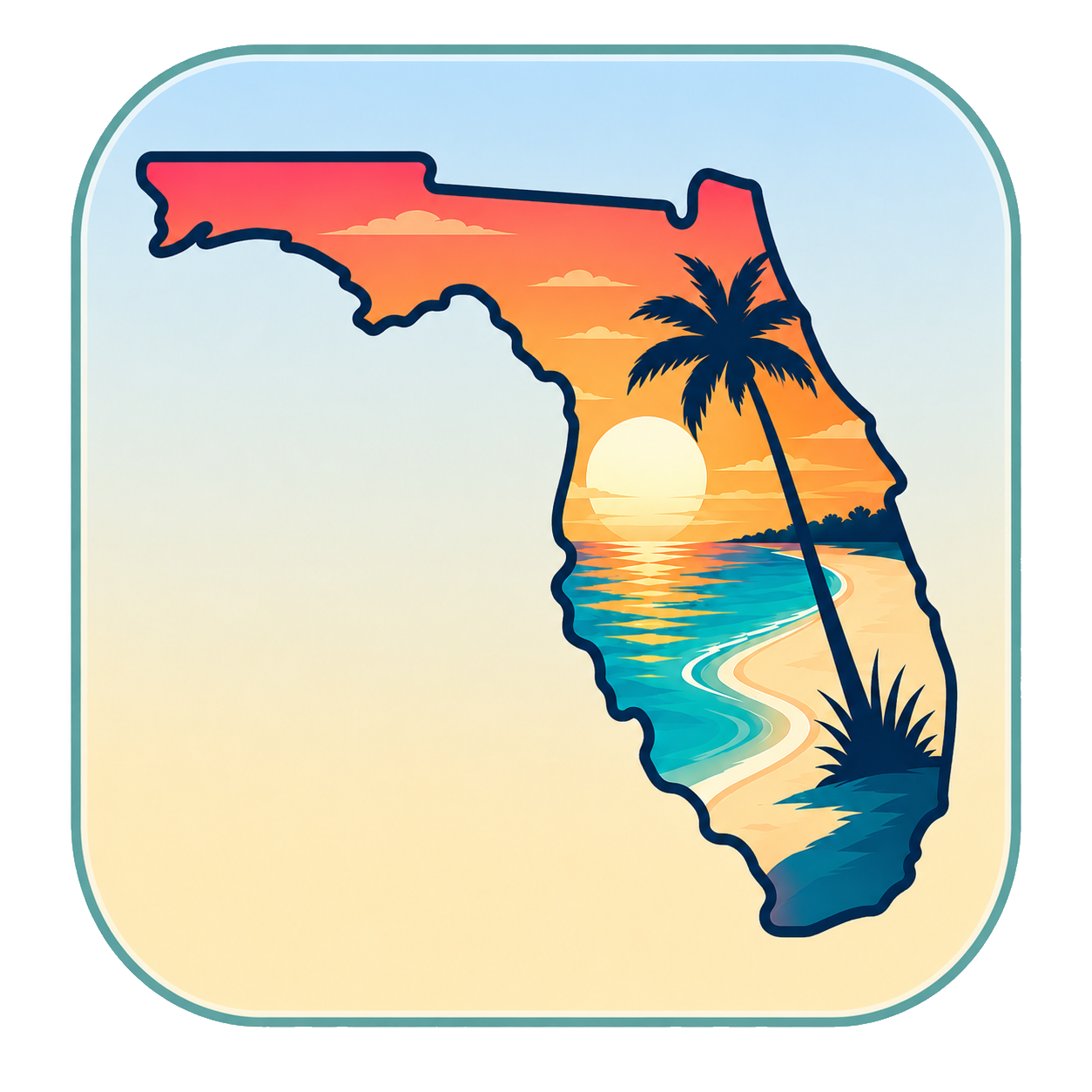 Florida outline beach logo for the 30A directory